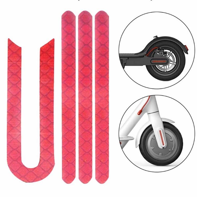 V562-A105456350DBT-202505291146-00 Reflective Strip for Xiaomi M365 Pro Scooter - U-shaped Front and Rear Red - Image 1
