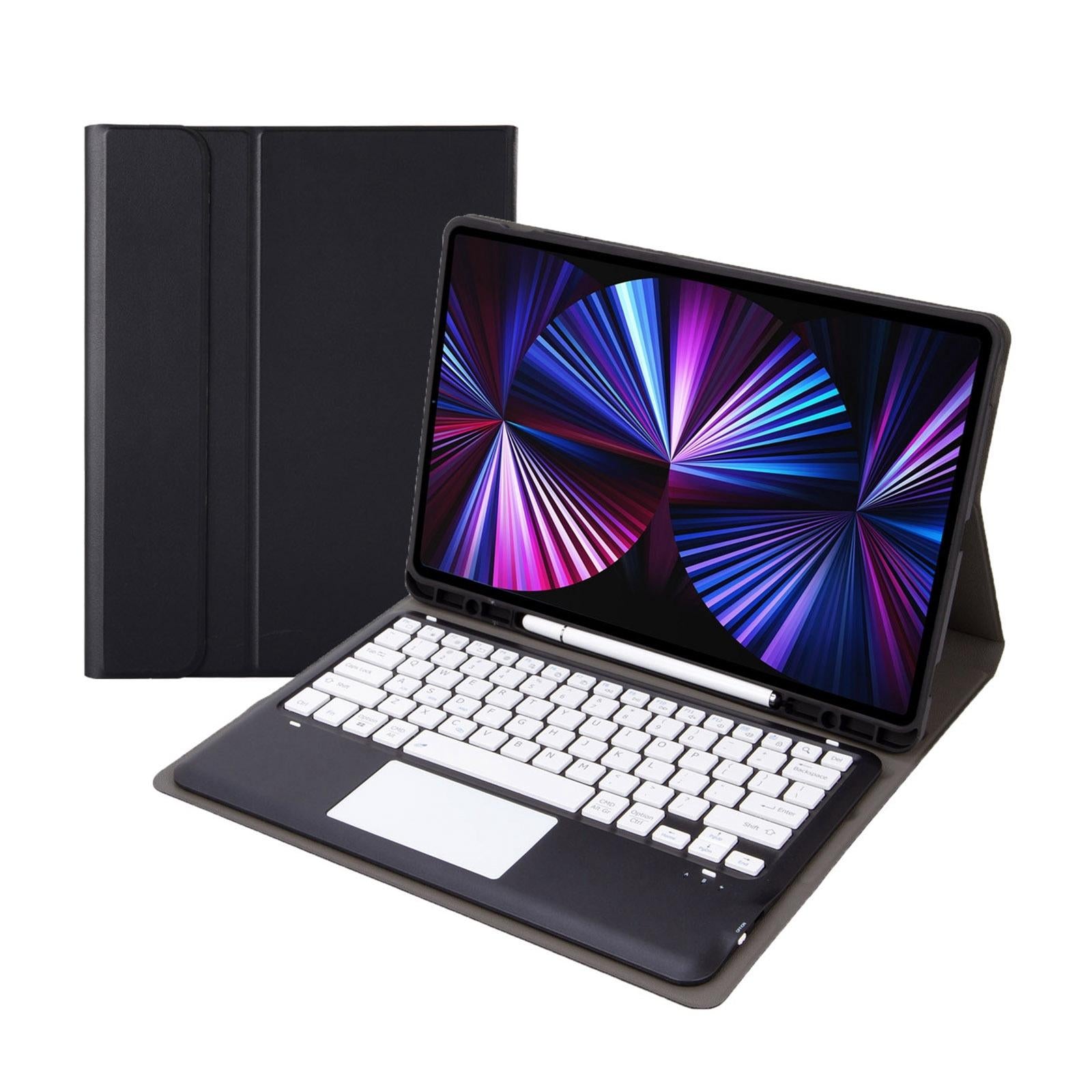 V562-A105499200ADE-202504291935-00 Detachable Bluetooth Keyboard Leather Case For Ipad Pro 12.9 2021 / 2020 / 2018 With Touch Pad - Black - Image 1