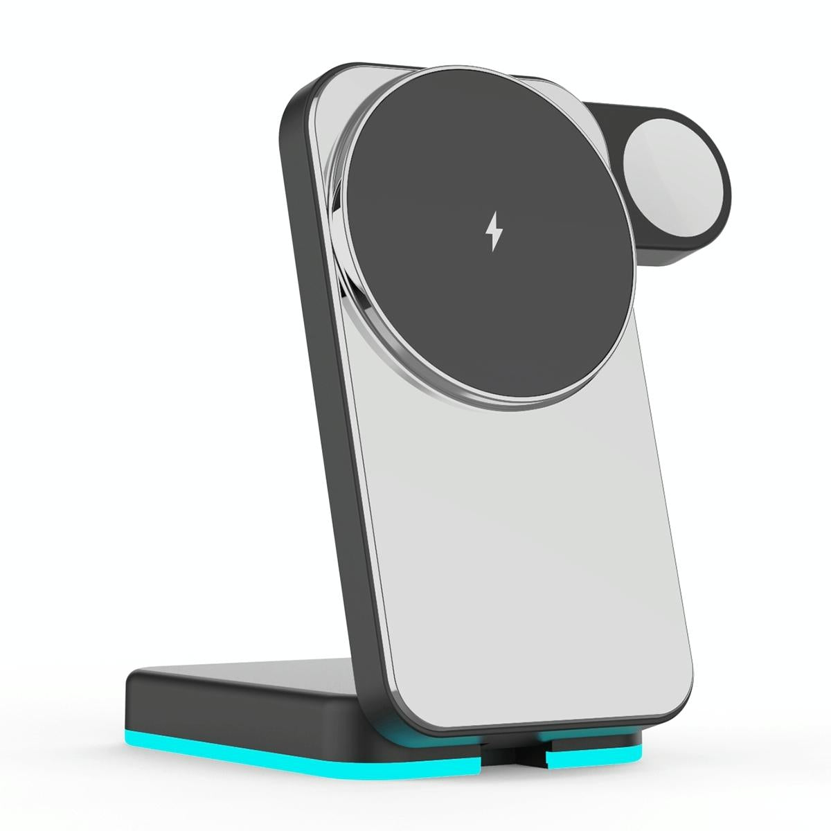 V562-A105591700ADE-202504211915-00 Foldable 3 In 1 Rgb Led Wireless Charger - Black - Image 1