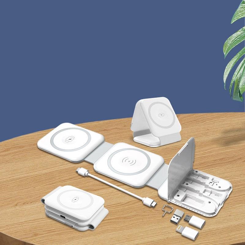 V562-A1059504060DBT-202504212012-00 10 In 1 Magnetic Wireless Charger With Data Cable And Storage - White - Image 1