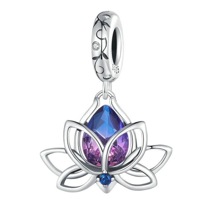 V562-A1060173060DBT-202504111516-00 925 Sterling Silver Lotus Pendant Tourmaline Bracelet Beads - Image 1