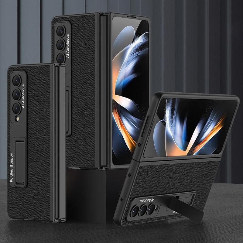 V562-A106757300ADE-202505291317-00 For Samsung Galaxy Z Fold4 5G Leather Case With Stand - Ultra Thin - Cross Texture - Image 1