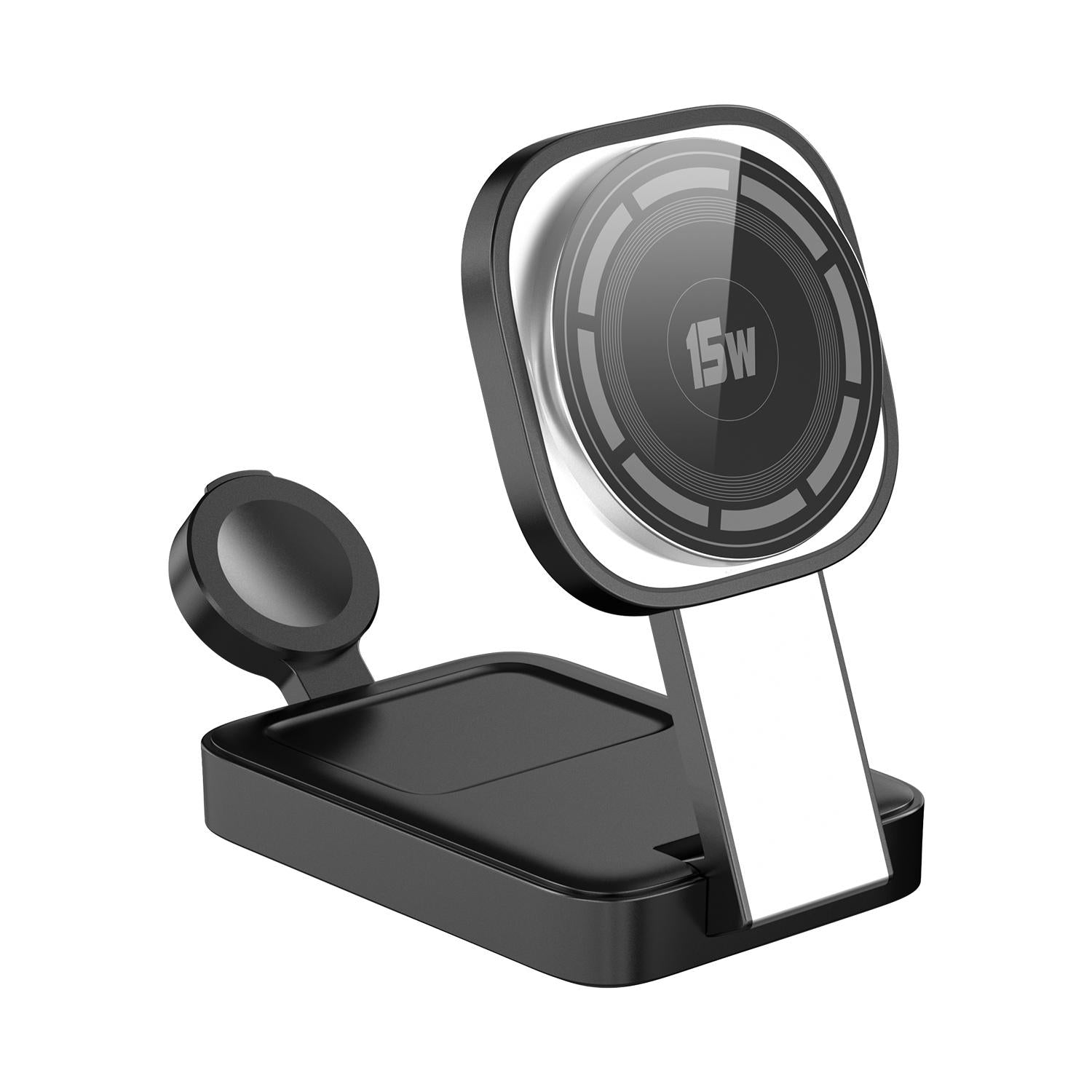 V562-A107141700ADE-202504212018-00 3 In 1 Magnetic Wireless Charger With Led Light - Black - Image 1