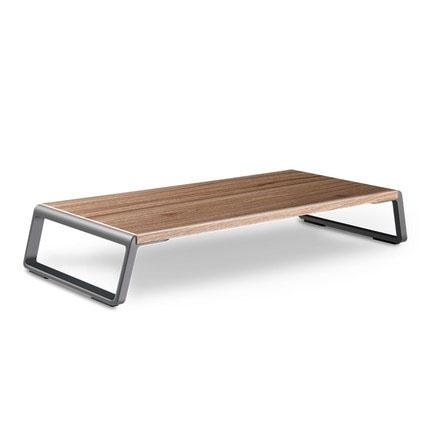 V562-A107193940DBT-202504021830-00 Metal Feet Monitor Stand for Imac Macbook Lcd Printer - Dark Wood Grain - Image 1