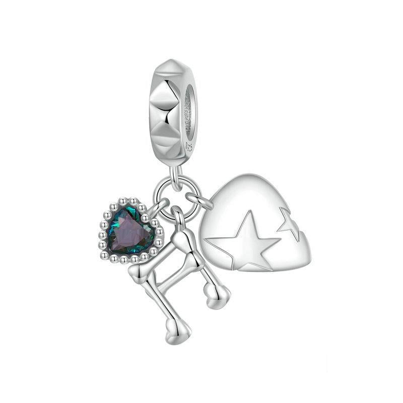 V562-A1073325060DBT-202504111820-00 925 Sterling Silver Platinum Note Beaded Pendant - Image 1