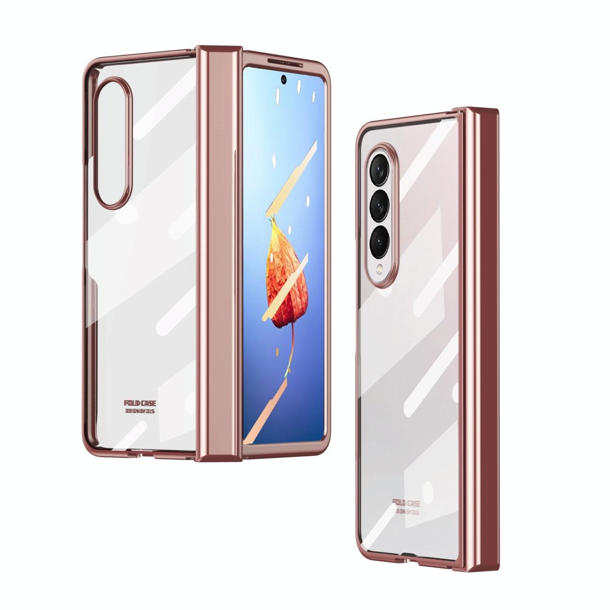 V562-A107803300ADE-202505291311-00 For Samsung Galaxy z Fold4 5G Samsung Galaxy z Fold4 Full Body Electroplating Hinge Case - Integrated Design - Rose Gold - Image 1