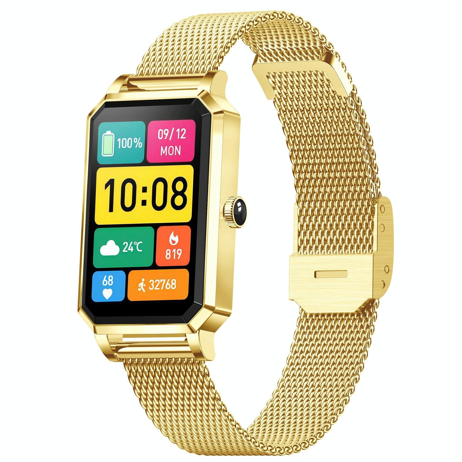 V562-A107939200ADE-202504251853-00 1.13 Inch Women's Smart Watch With Colour Screen & Health Tracking - Gold - Image 1