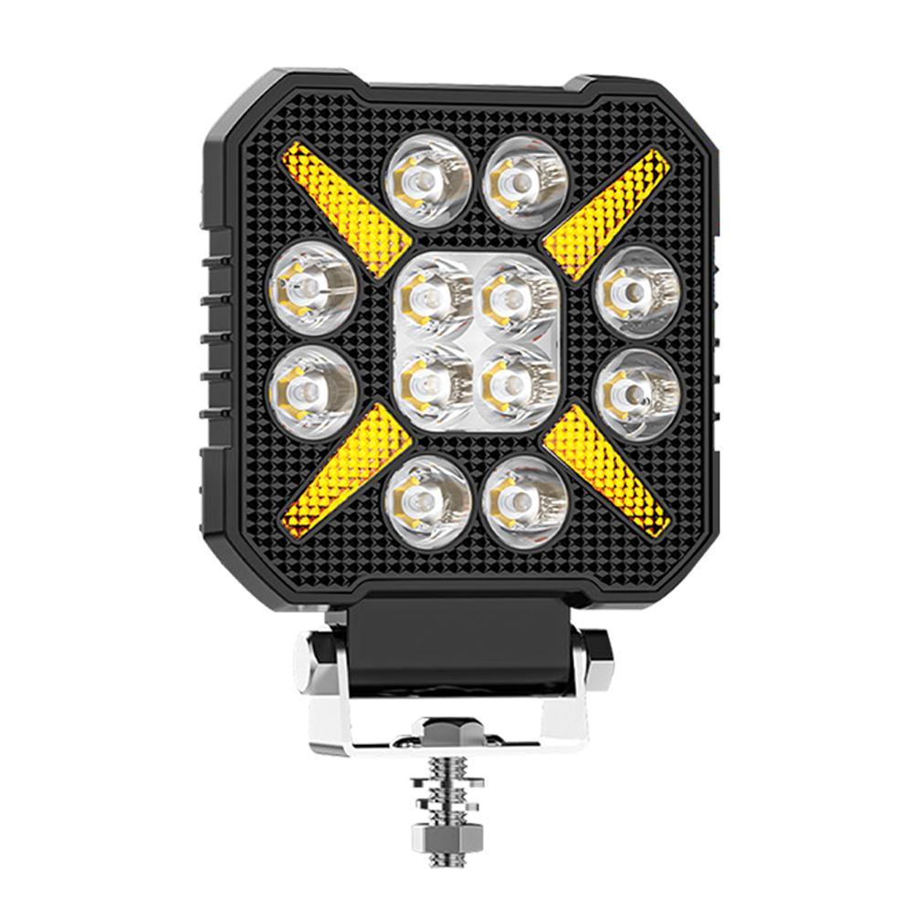 V562-A1084845060DBT-202503051950-00 4 Inch Square Mixed Luminous X - Shaped Angel Eye Car Work Light - Image 1