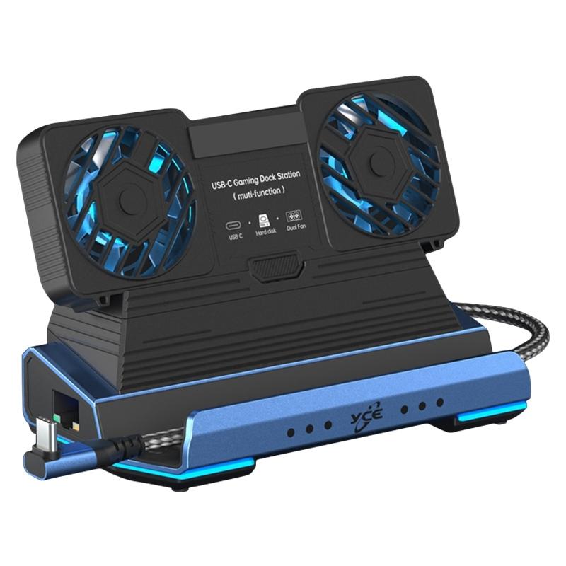 V562-A108771700ADE-202503061950-00 9-In-1 Usb-C Gaming Dock With Detachable Fan - Blue / Black - Image 1