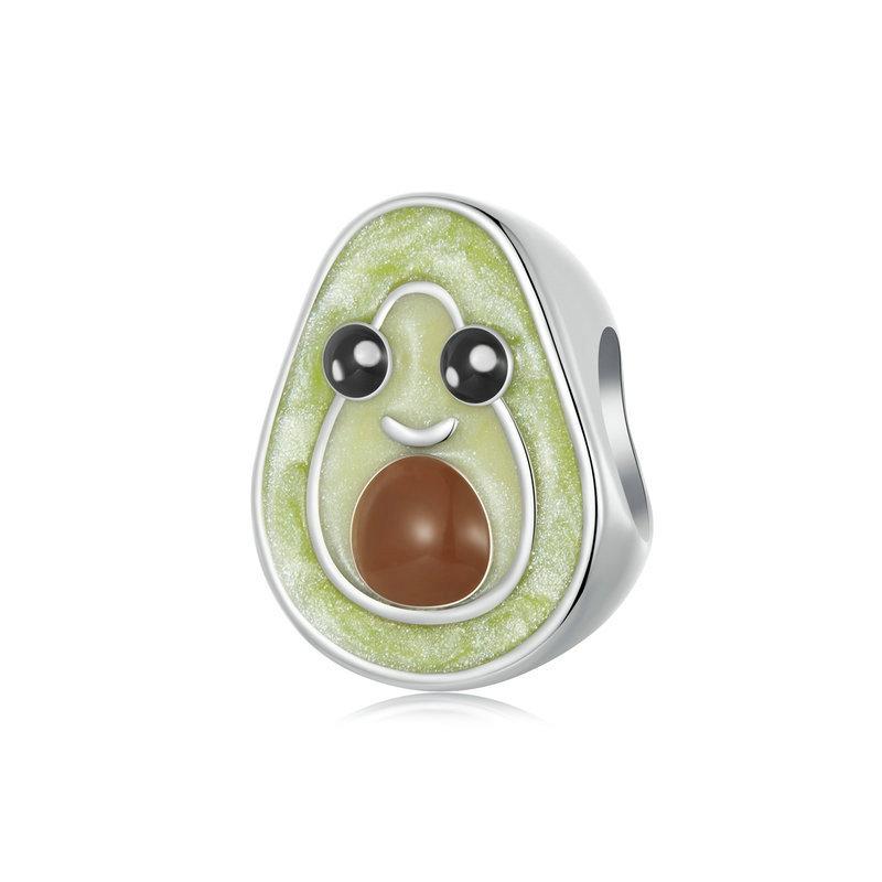 V562-A1092425060DBT-202504111532-00 925 Sterling Silver Diy Cute Avocado Beads & Platinum - Image 1
