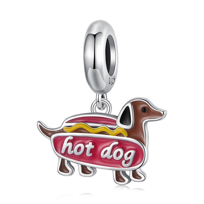 V562-A1094885060DBT-202504111517-00 925 Sterling Silver Dachshund Pendant Animal Beads - Image 1