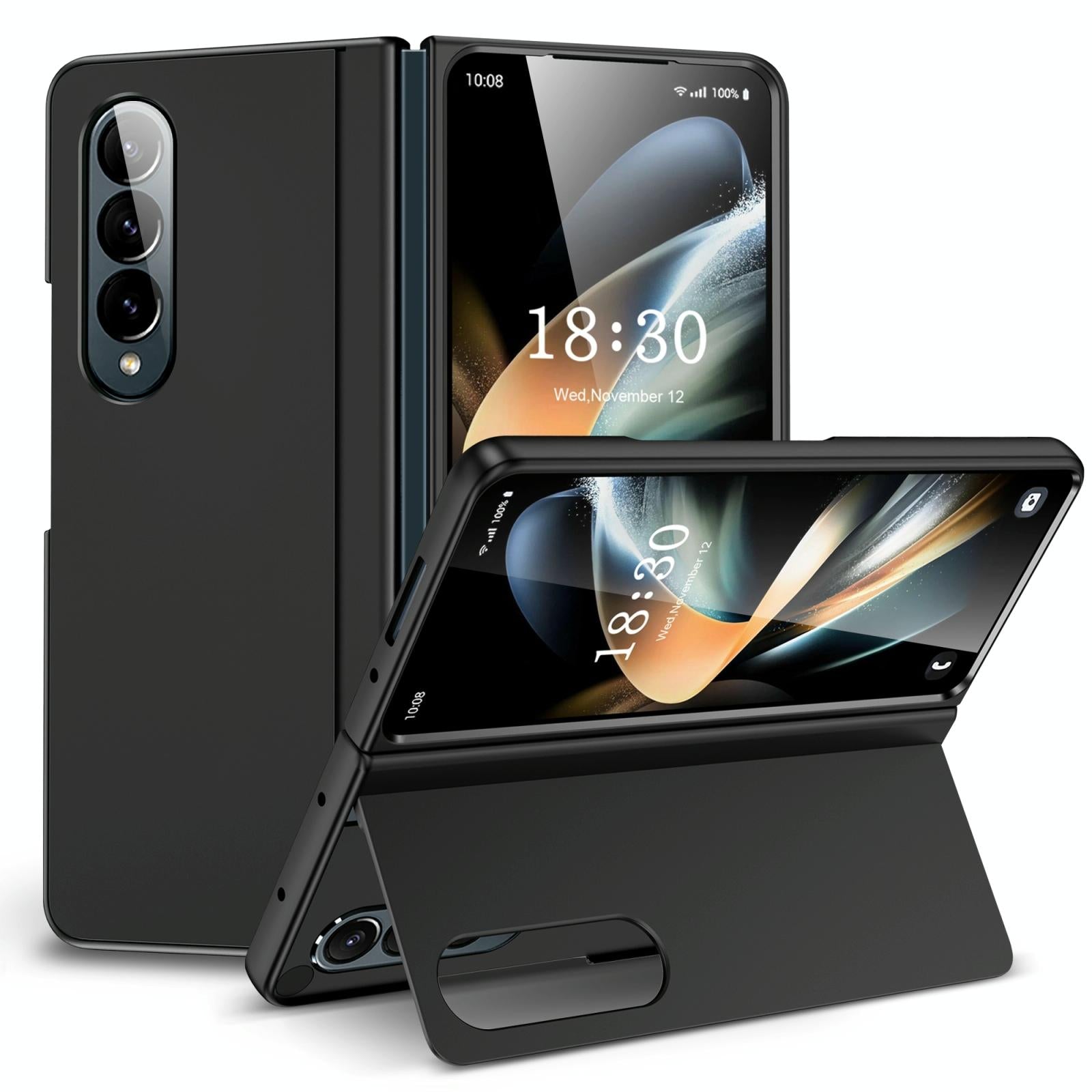 V562-A109577400ADE-202503211352-00 For Samsung Galaxy Z Fold4 5G Foldable Phone Case With Holder - Full Coverage - Black - Image 1