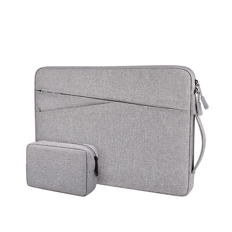 V562-A204937100ADE-202504022107-00 Polyester Laptop Liner Bag with Small Bag - Fits 14.1-15.4 Inch Devices - Hemp Grey - Image 1