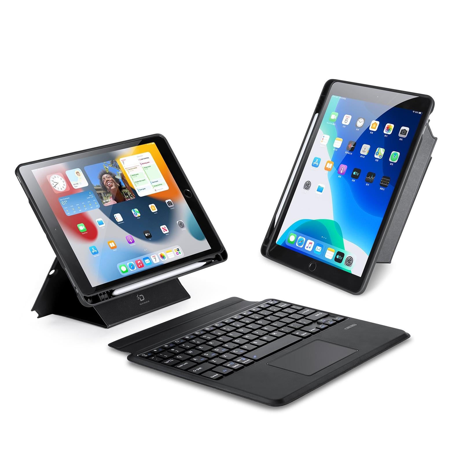 V562-A302493500ADE-202504291821-00 Black Magnetic Bluetooth Keyboard Tablet Case - For Ipad 10.2 2019/2020/2021/Air 2019/Pro 10.5 Inch 2017 - Image 1