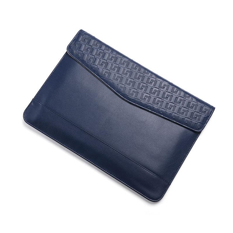 V562-A3048455750DBT-202504251820-00 14-15 Inch Ultra-thin Magnetic Holster for Horizontal Embossed Notebook with Liner Bag - Dark Blue - Image 1