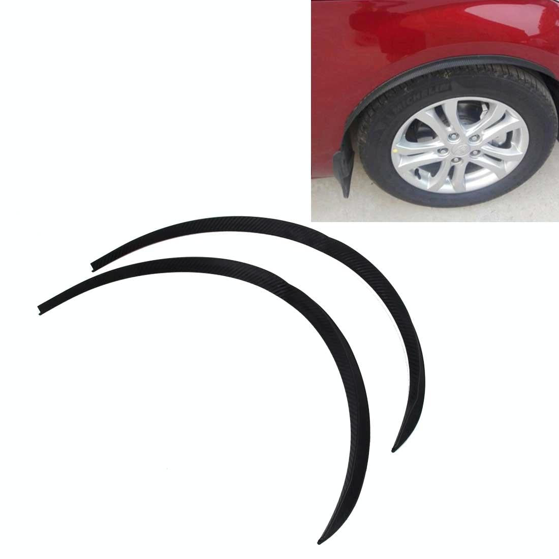 V562-A8327SMC-202502260825-00 2 Pcs 45Cm Car Stickers Rubber Large Round Arc Strips Universal Fender Flares Wheel Eyebrow Decal Sticker Eyebrow Car-Covers Black Striped Round Arc Strips - 75 X 2Cm - Image 1