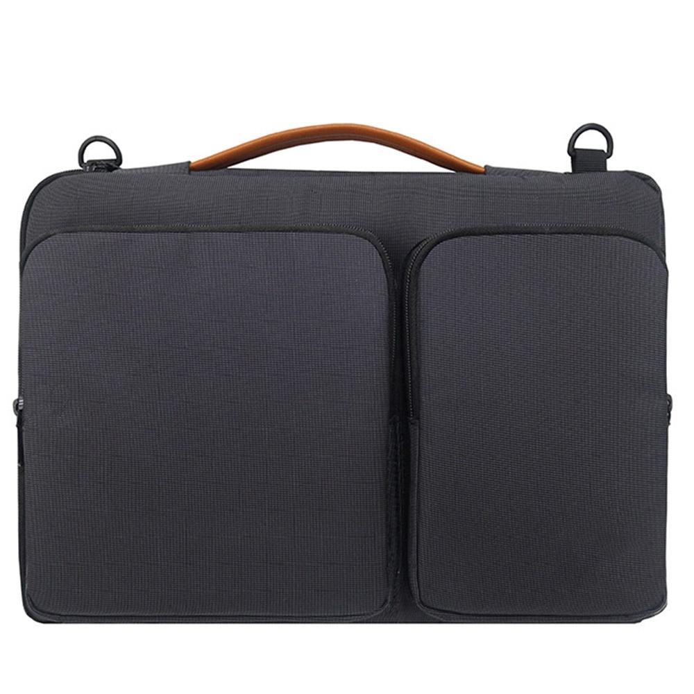 V562-B0635BL-202502281910-00 Waterproof Nylon Laptop Handbag with Trolley Strap - Fits 13-14 Inch Laptops - Black - Image 1