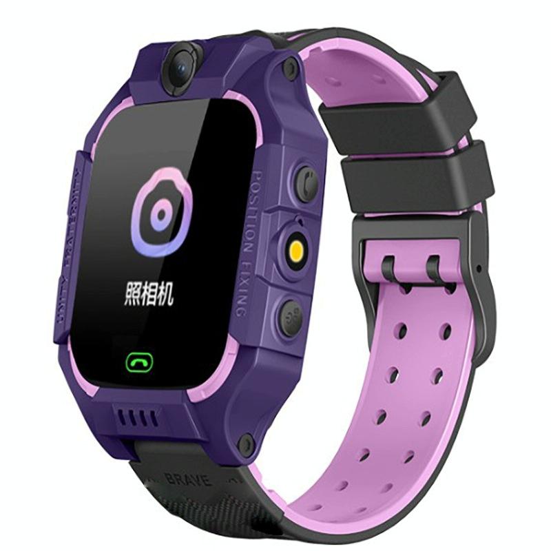 V562-B1000040060DBT-202504252117-00 Children Phone Watch Smart Positioning Full Touch Screen Student Watch - Purple - Image 1