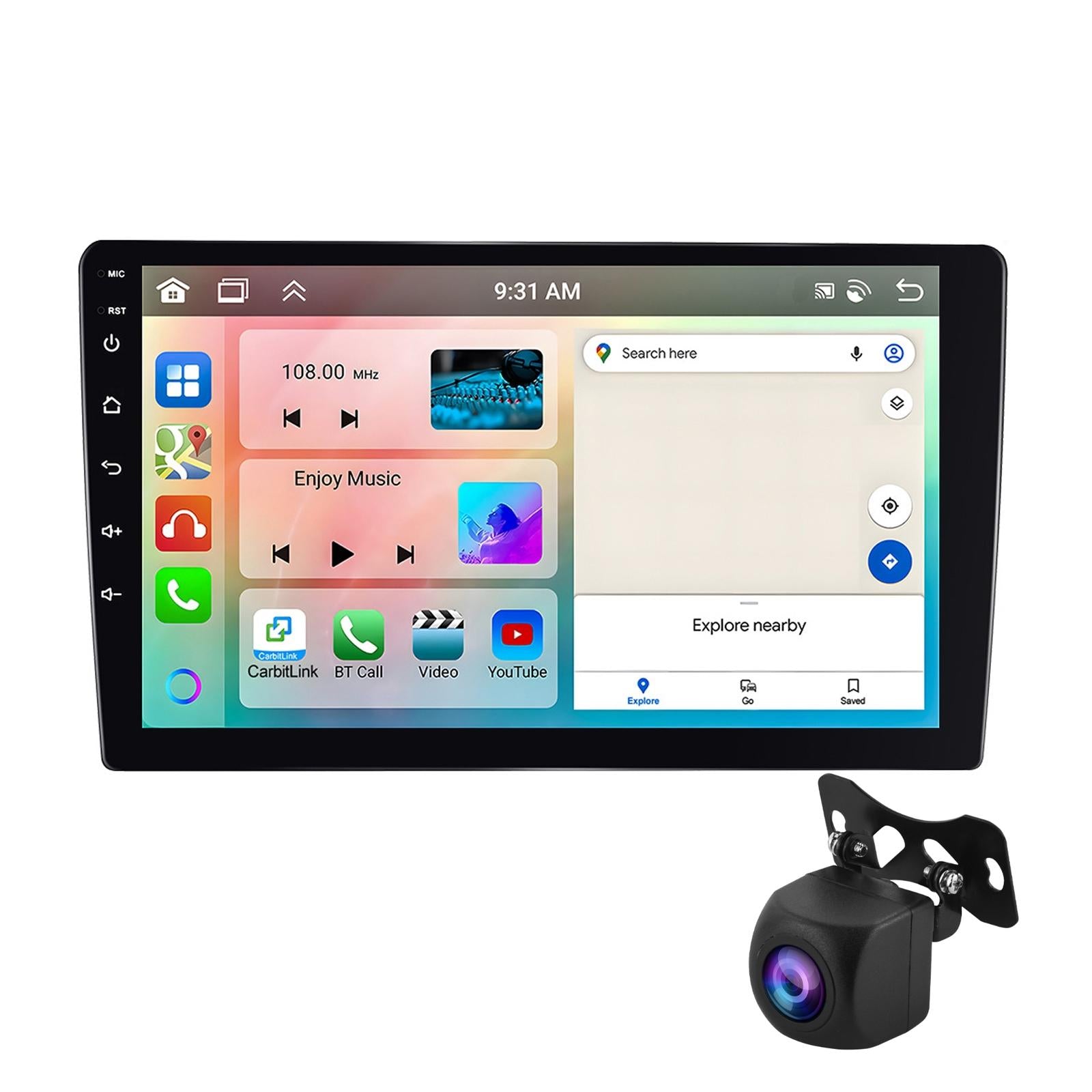 V562-B1000964060DBT-202505231429-00 6 + 128G Android Car Bluetooth Player With Gps Navigation - Standard + Ahd Camera 7 Inch - Image 1