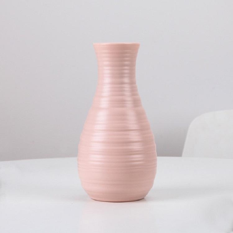 V562-B1006462020DBT-202503041631-00 Creative Desktop Flower Vase - Modern Plastic Decoration - Pink - Image 1