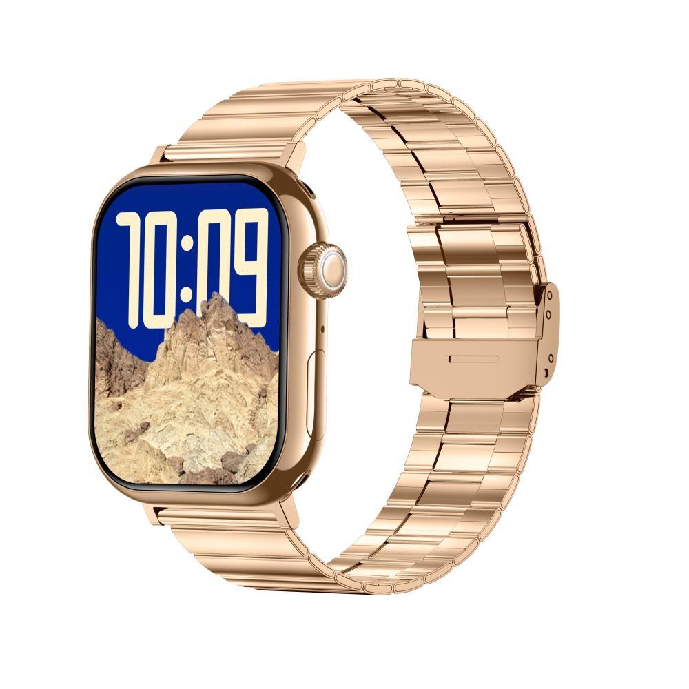 V562-B100747200AYS-202504251935-00 2.04 Inch Colour Screen Smart Watch Steel Strap Support Bluetooth Call - Gold - Image 1