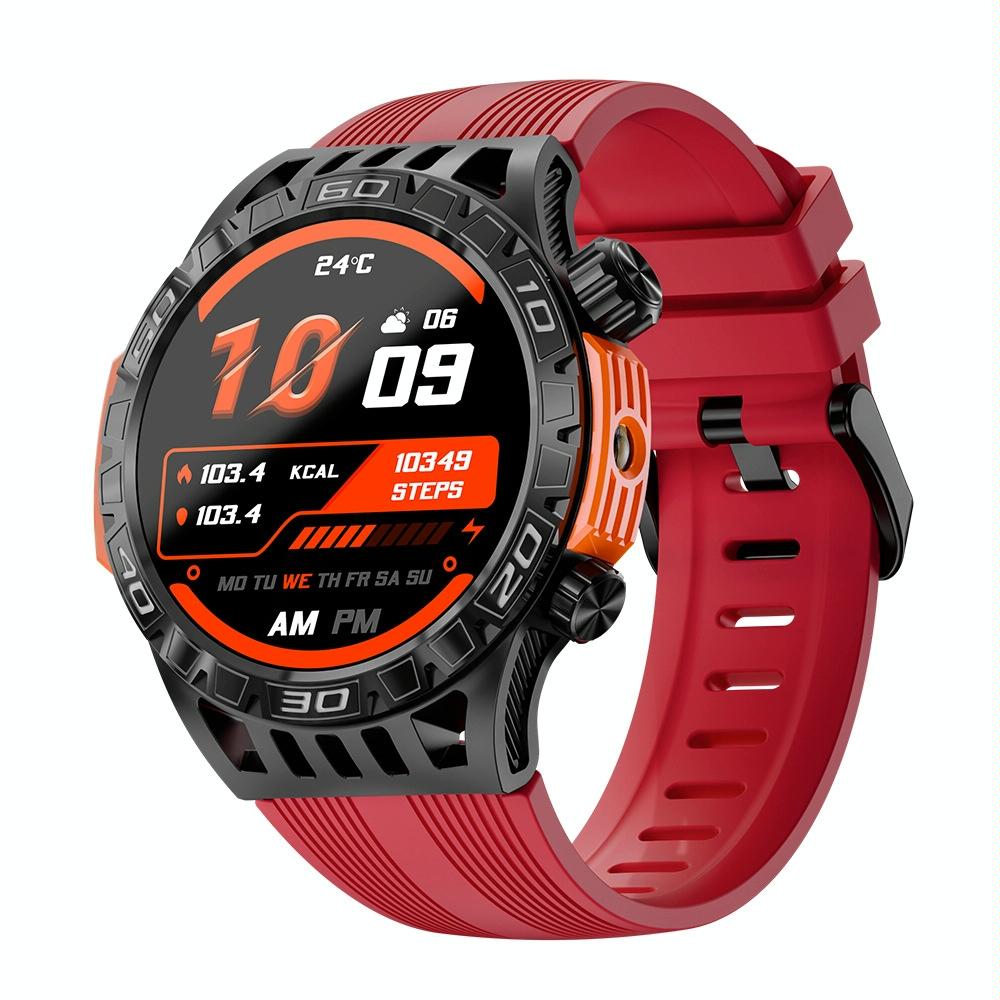 V562-B1008294060DBT-202504251943-00 1.46 Inch Ip68 Waterproof Sos Flashlight Bluetooth Smart Watch - Brick Red - Image 1