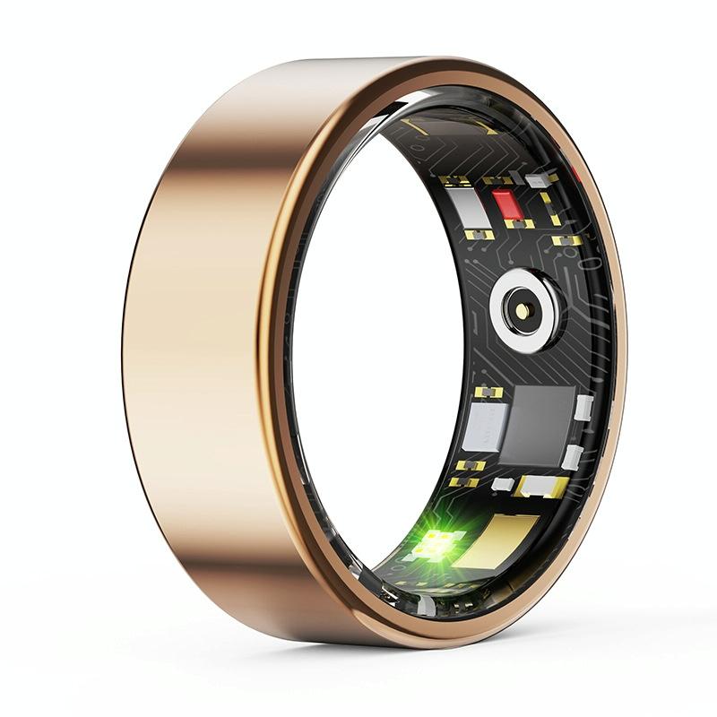 V562-B101856200AYS-202504281835-00 Smart Ring With Heart Rate Blood Oxygen Sleep & Sports Modes - Size 13 - Gold - Image 1