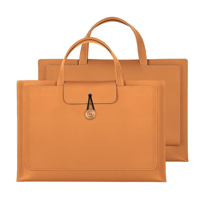 V562-B102265400ADE-202502281911-00 Portable Laptop Inner Bag with Elastic Thread Button - Brown - Image 1