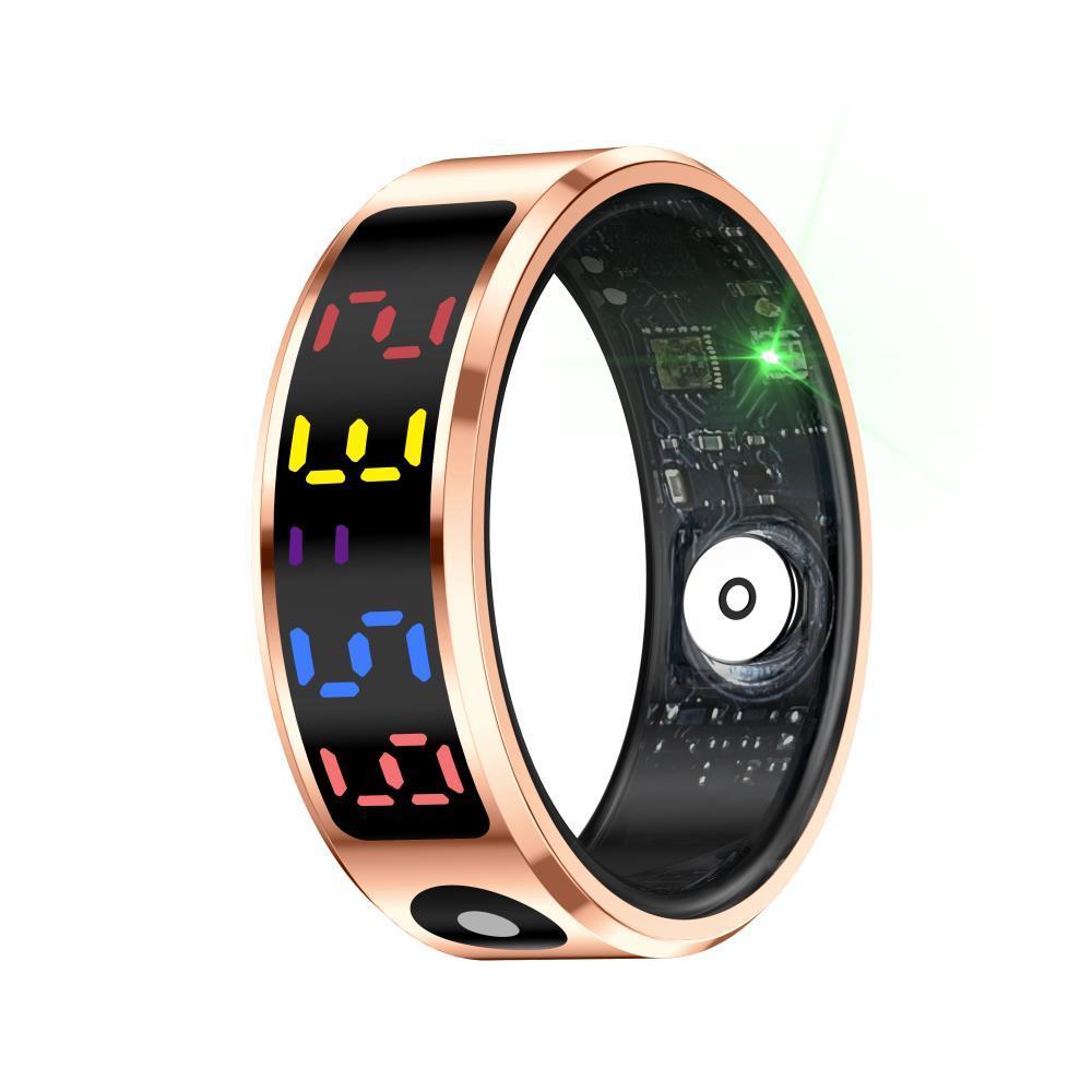 V562-B102408200AYS-202504281915-00 Smart Ring Heart Rate Blood Oxygen Sleep Sports Size 10 - Gold - Image 1