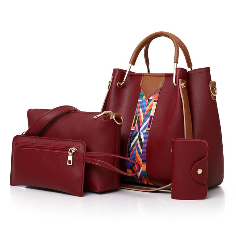V562-B1025234450DBT-202502272035-00 Versatile 4-in-1 Messenger Bag for Women - Fashionable & Spacious - Red Wine - Image 1