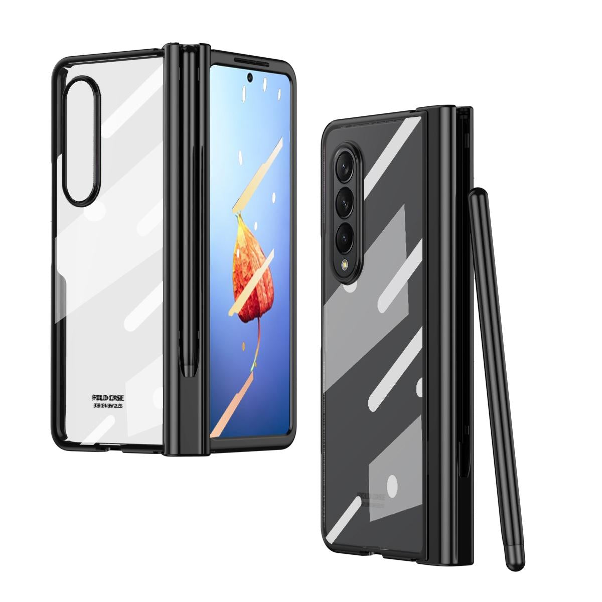 V562-B102803300ADE-202505221931-00 For Samsung Galaxy Z Fold4 5G Full Body Phone Case with Integrated Hinge and Pen Slot - Black - Image 1