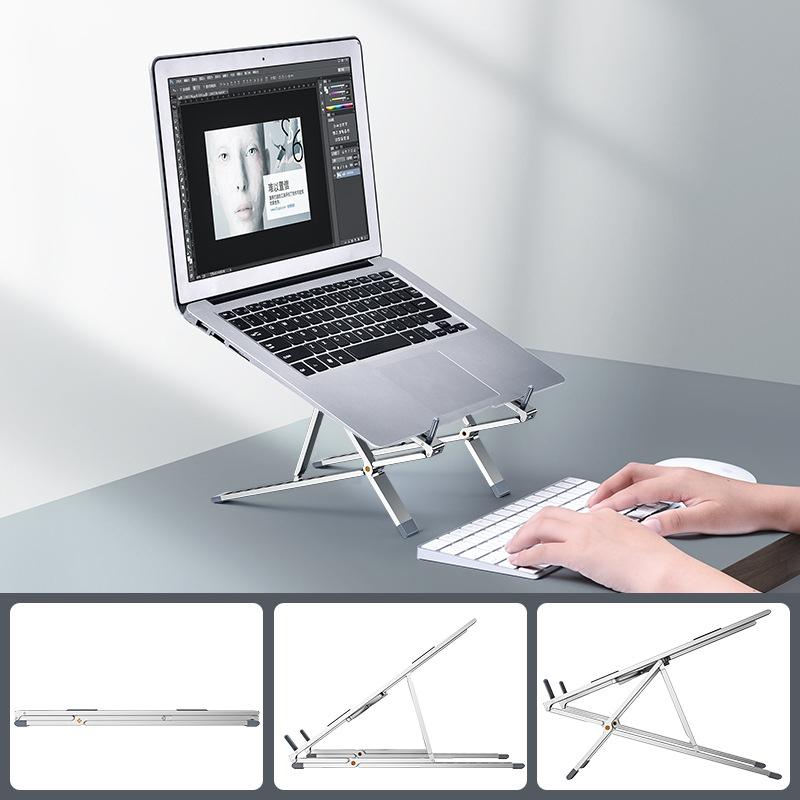 V562-B1035322750DBT-202506271225-00 Adjustable Aluminum Laptop Cooling Bracket - Desktop - Silver - Image 1