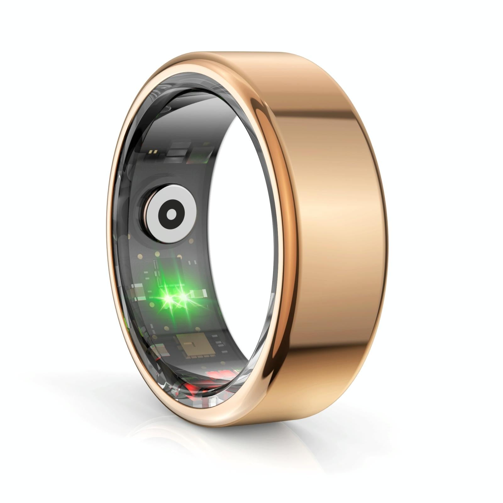 V562-B103705200AYS-202504281841-00 Smart Ring With Heart Rate Blood Oxygen Sleep Monitoring & Sports Modes - Size 11 - Gold - Image 1