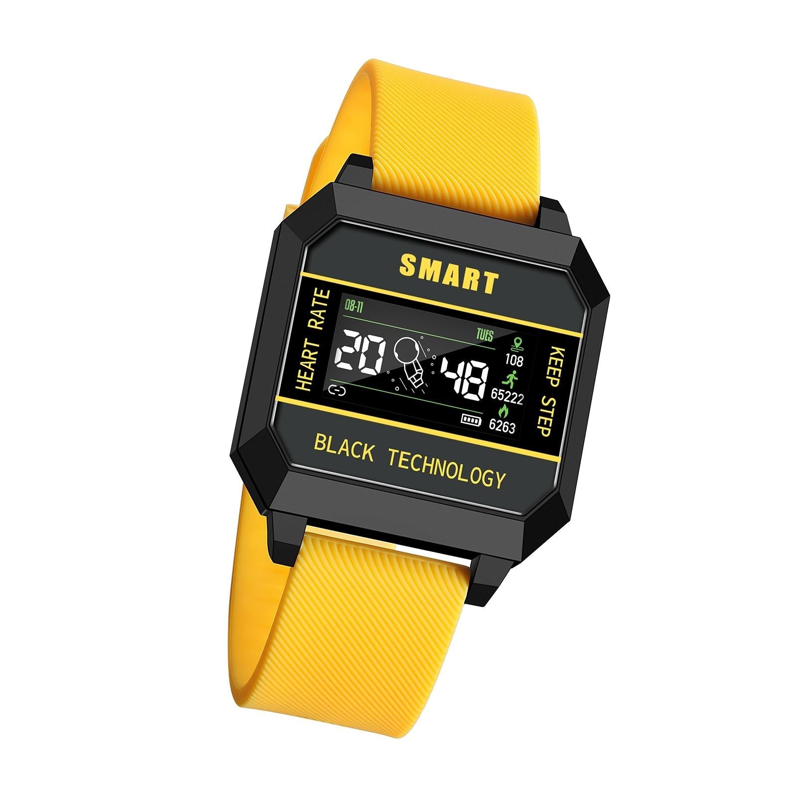 V562-B104181200ADE-202504251940-00 0.96 Inch Tft Screen Life Waterproof Smart Watch Support Sleep Monitoring / Heart Rate Monitoring / Blood Pressure Monitoring / Pulse Reminder - Yellow - Image 1