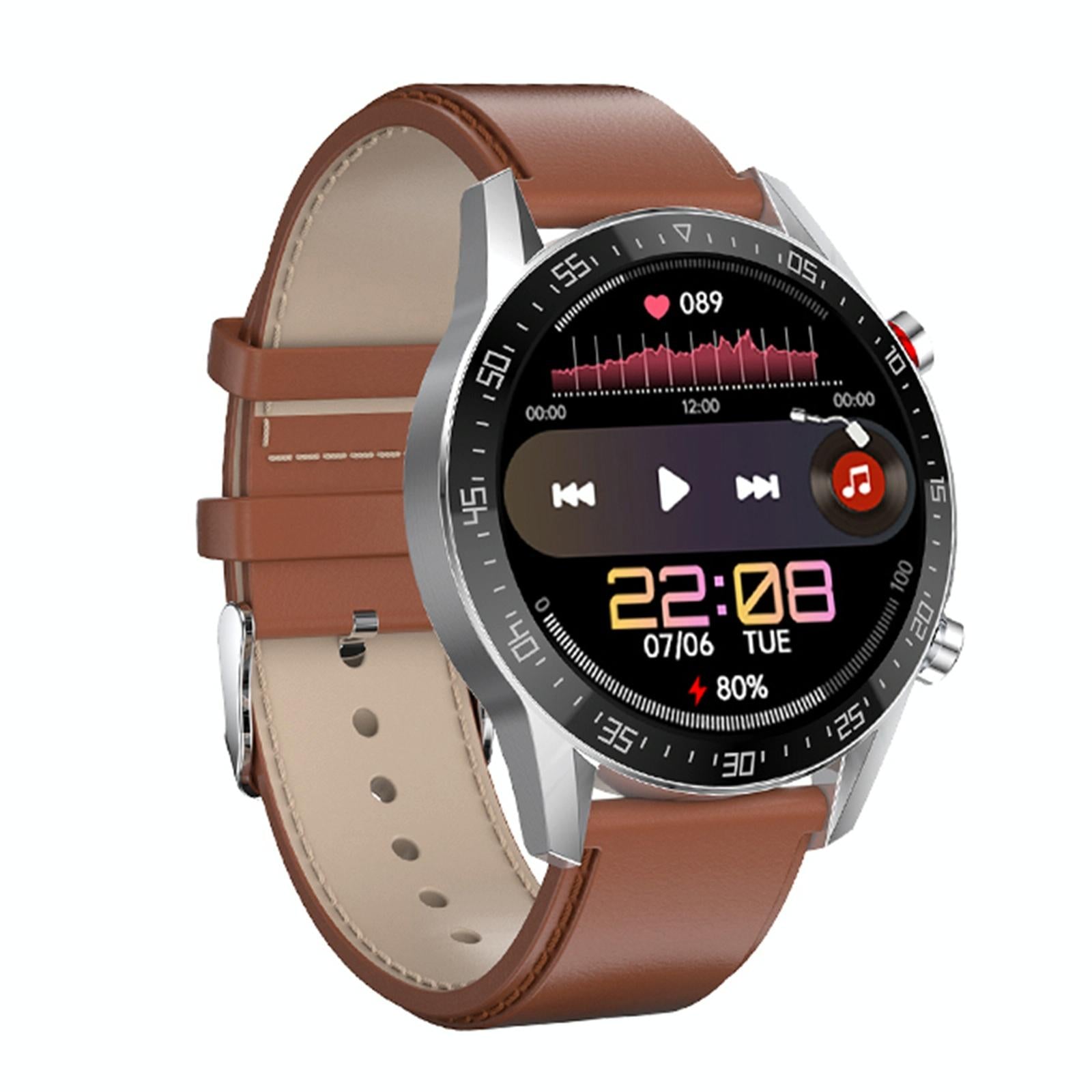 V562-B104389200ADE-202504251906-00 1.28 Inch Ips Screen Smart Watch With Bluetooth Call & Sleep Monitoring - Brown - Image 1