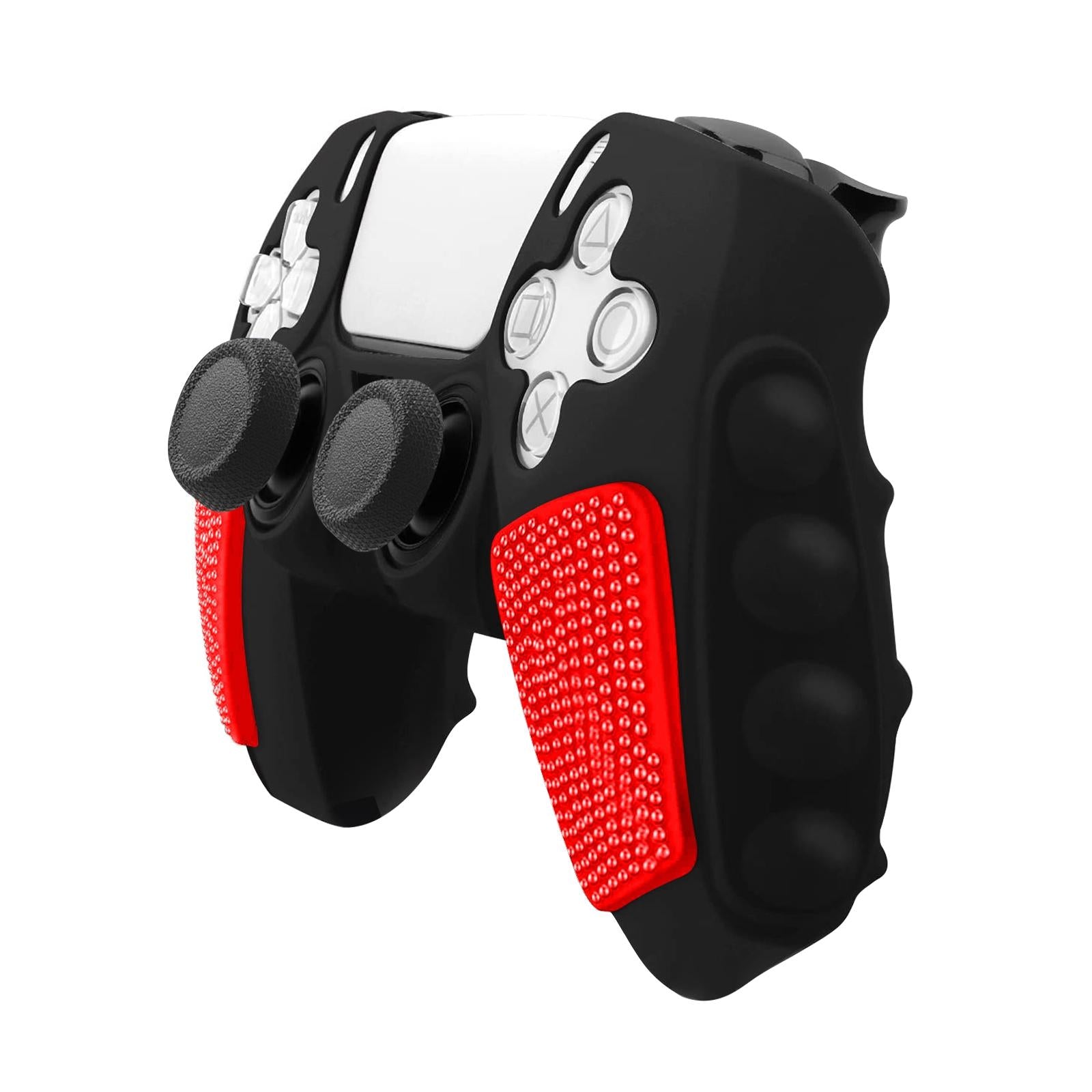 V562-B104627600ADE-202504182004-00 Silicone Gamepad Cover for Sony Ps5 - no Rocker Caps - Black Red - Image 1