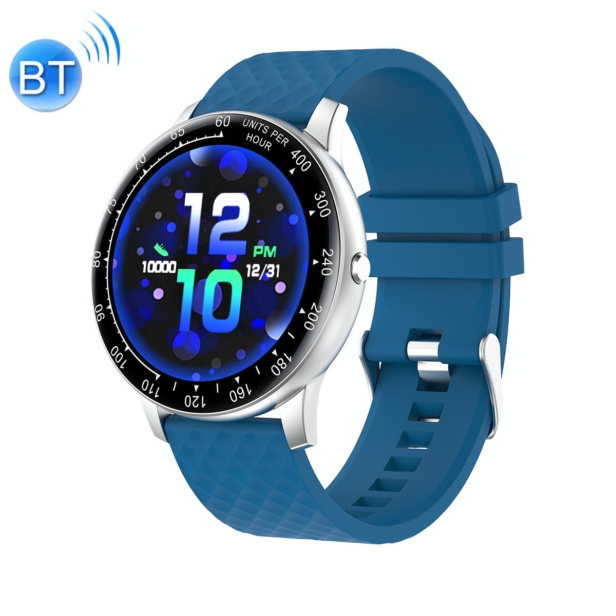 V562-B105268300ADE-202505271206-00 1.75 Inch Hd Round Screen Silicone Strap Smart Sports Watch - Lake Blue - Image 1