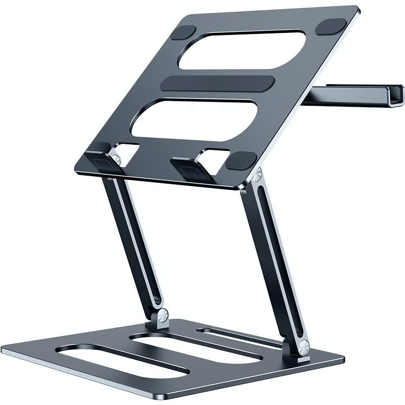 V562-B1053322750DBT-202503041210-00 Adjustable Metal Notebook Stand - Gray Desktop Support - Image 1