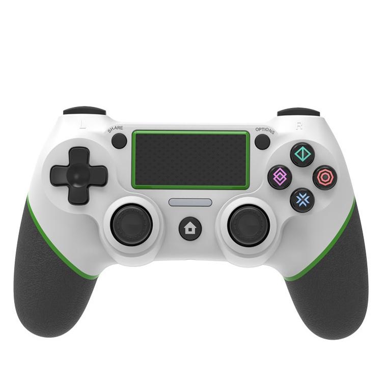 V562-B1053681060DBT-202504181945-00 Rubberized Bluetooth Gamepad for Ps4 - Wireless - White Green - Image 1