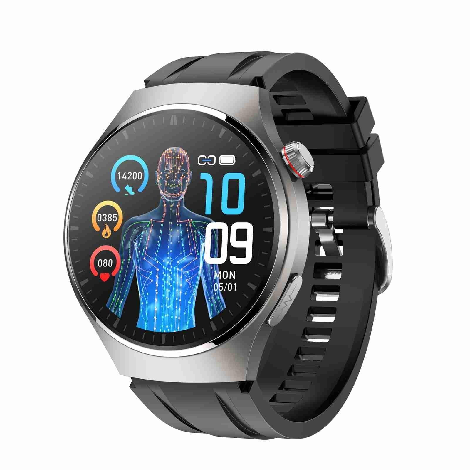 V562-B105468500ADE-202504252111-00 1.43 Inch Amoled Ip67 Smart Call Watch Support Ecg / Body Temperature / Blood Glucose Monitoring - Silver - Image 1