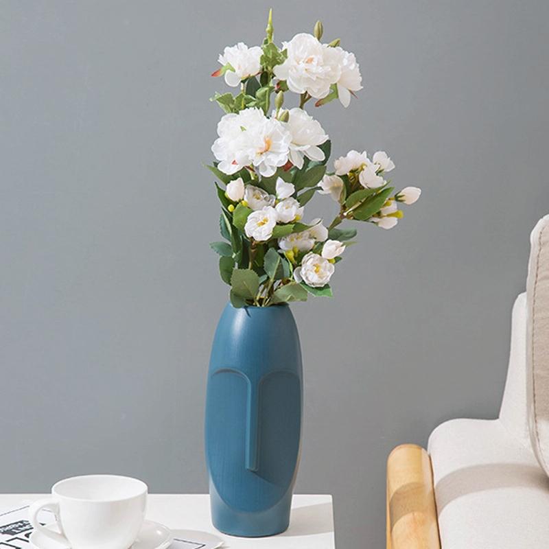 V562-B1061593060DBT-202503041636-00 Thickened Pe Vase for Dried Flower Arrangements - Durable Drop-proof and Crack-proof - Sea Blue - Image 1