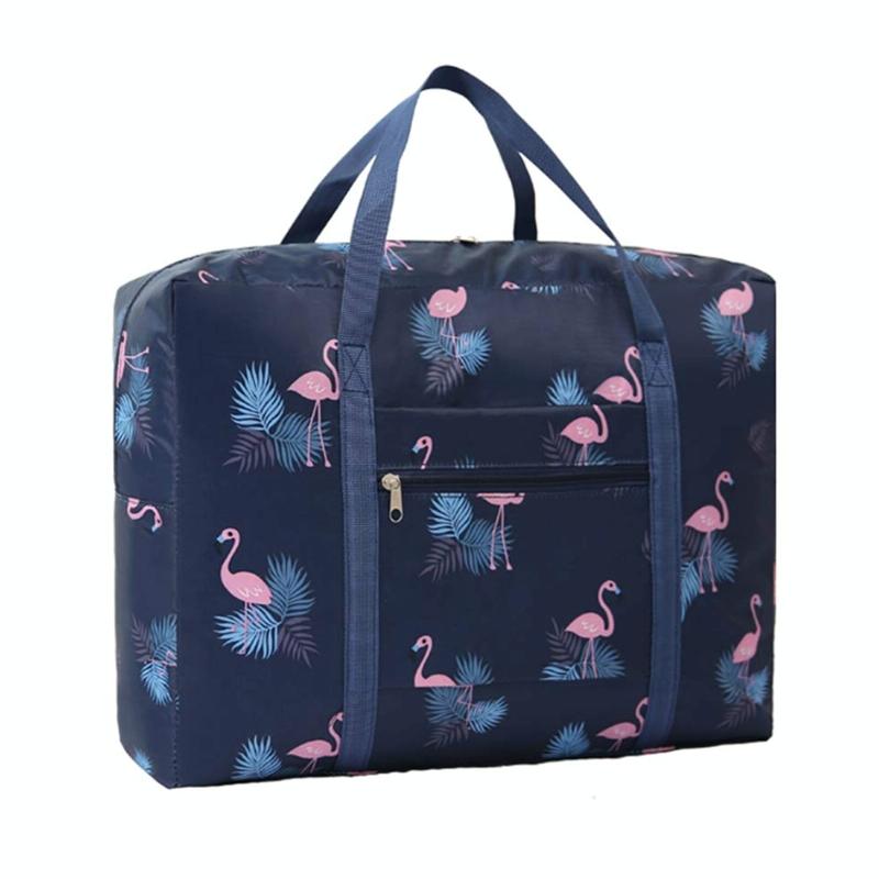 V562-B1065463060DBT-202502271745-00 Waterproof Foldable Travel Bag - Compact & Durable - Navy Blue Flamingo - Image 1