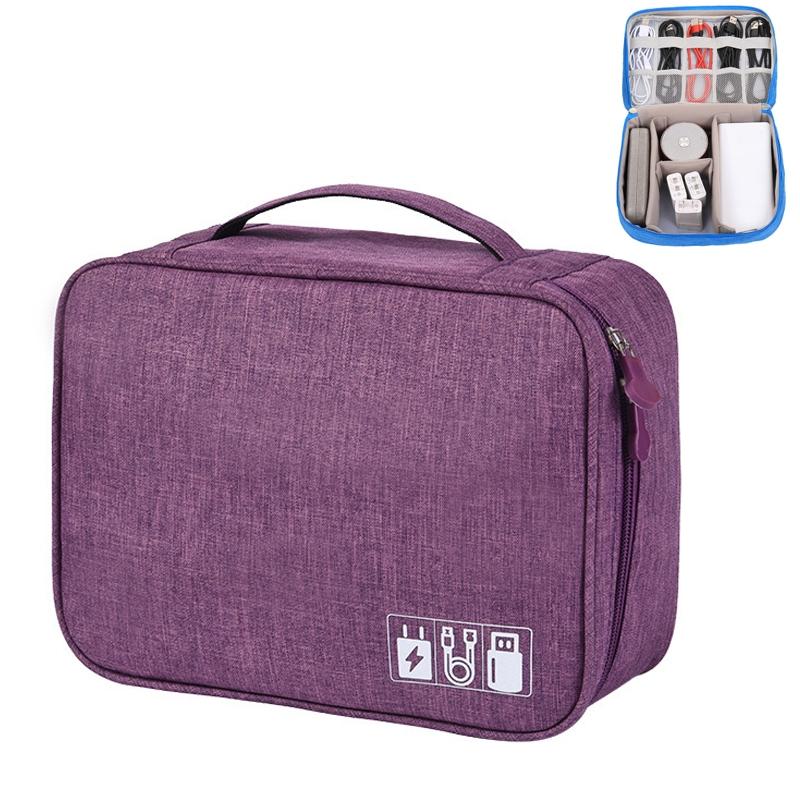 V562-B1069542060DBT-202503032006-00 Versatile Cationic Digital Storage Bag for Data Cables - Purple - Image 1