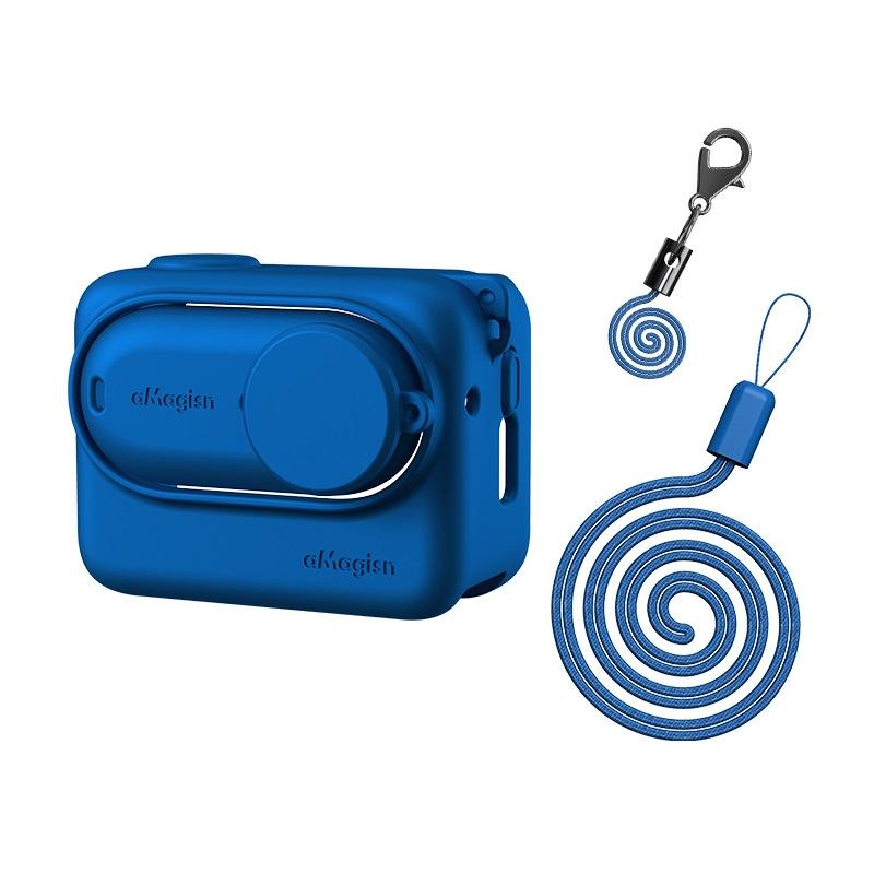 V562-B1069683060DBT-219711-00 Amagisn Silicone Body Cover for Insta360 Go 3 with Lanyard - Blue - Image 1
