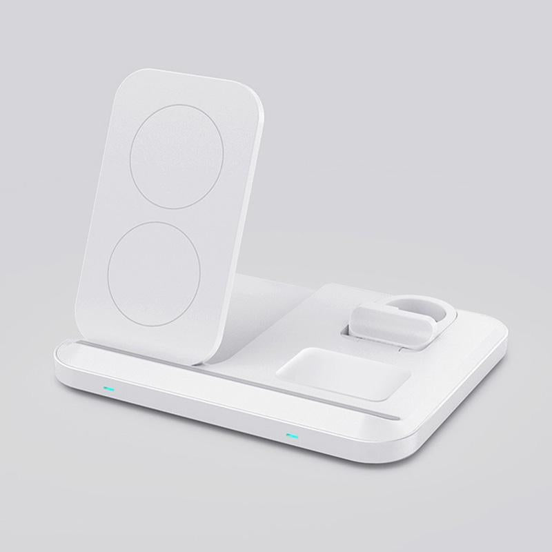 V562-B107001700ADE-202504211945-00 15W 3 In 1 Foldable Wireless Charger - White - Image 1
