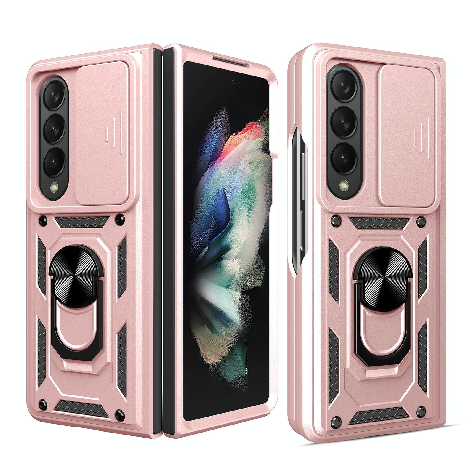 V562-B107642300ADE-227175-00 For Samsung Galaxy Z Fold4 5G Tpu Pc Case With Sliding Camera Cover - Rose Gold - Image 1