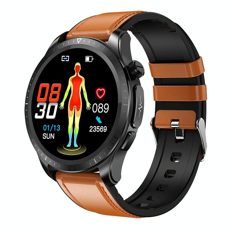 V562-B108311200AYS-202504171946-00 Smart Watch With Heart / Blood Monitoring - Brown - Image 1