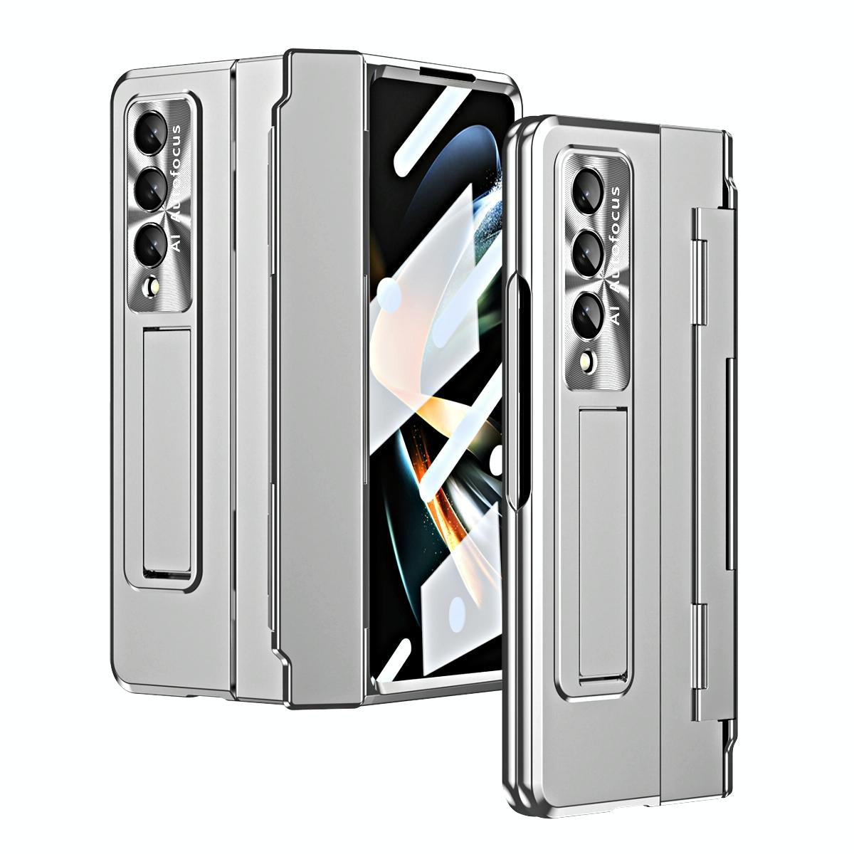 V562-B108351400ADE-202505291246-00 For Samsung Galaxy Z Fold4 5G Folding Case With Integrated Hinge - Silver - Image 1