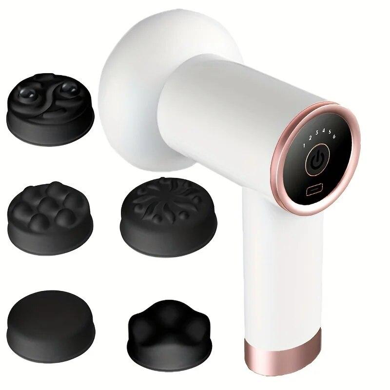 V562-B1092105060DBT-202505201321-00 5-Head Handheld Massage Gun For Fat Pushing - White - Image 1