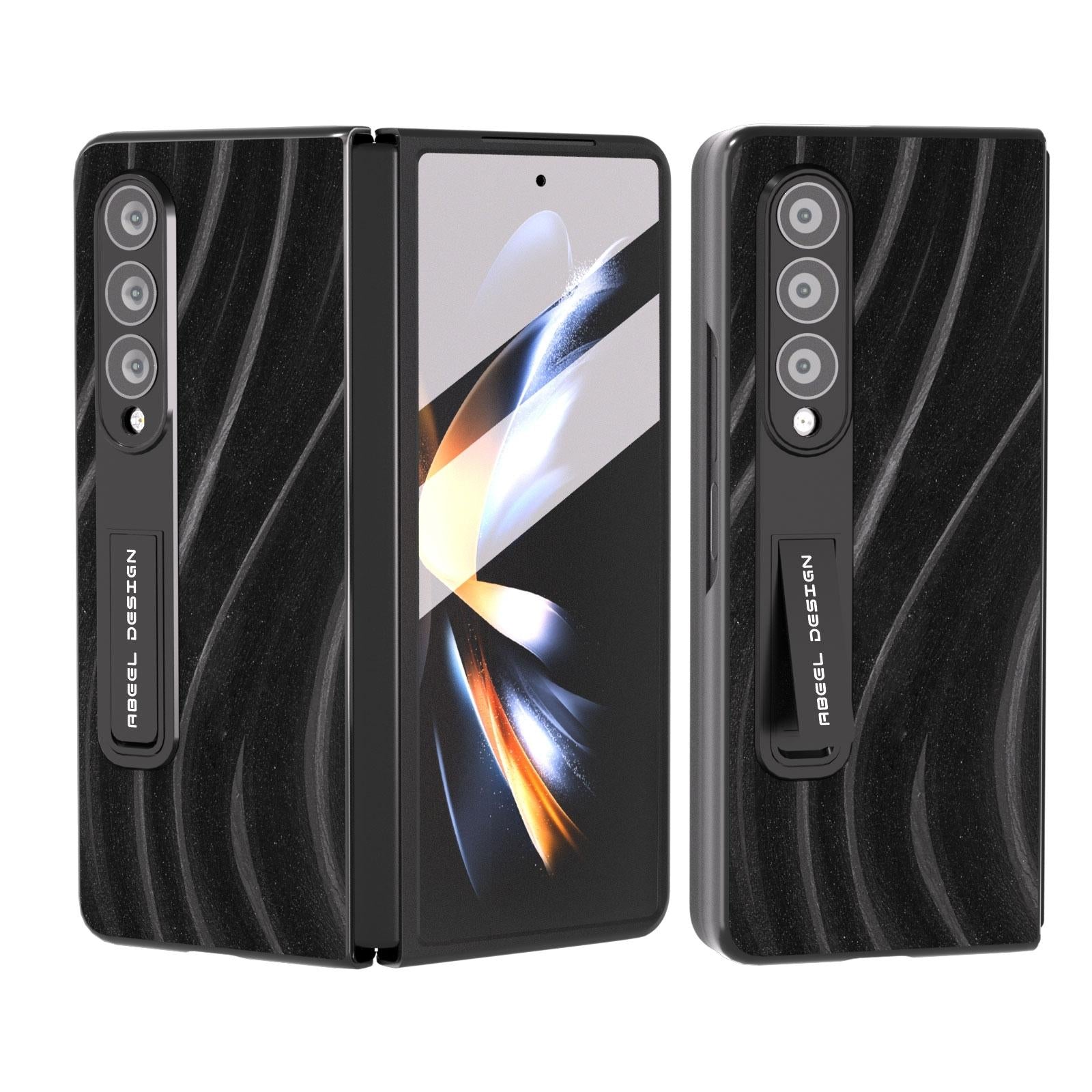 V562-B202807400ADE-202503211516-00 For Samsung Galaxy Z Fold4 5G Galactic Pattern Phone Case - Integrated Protection - Black - Image 1